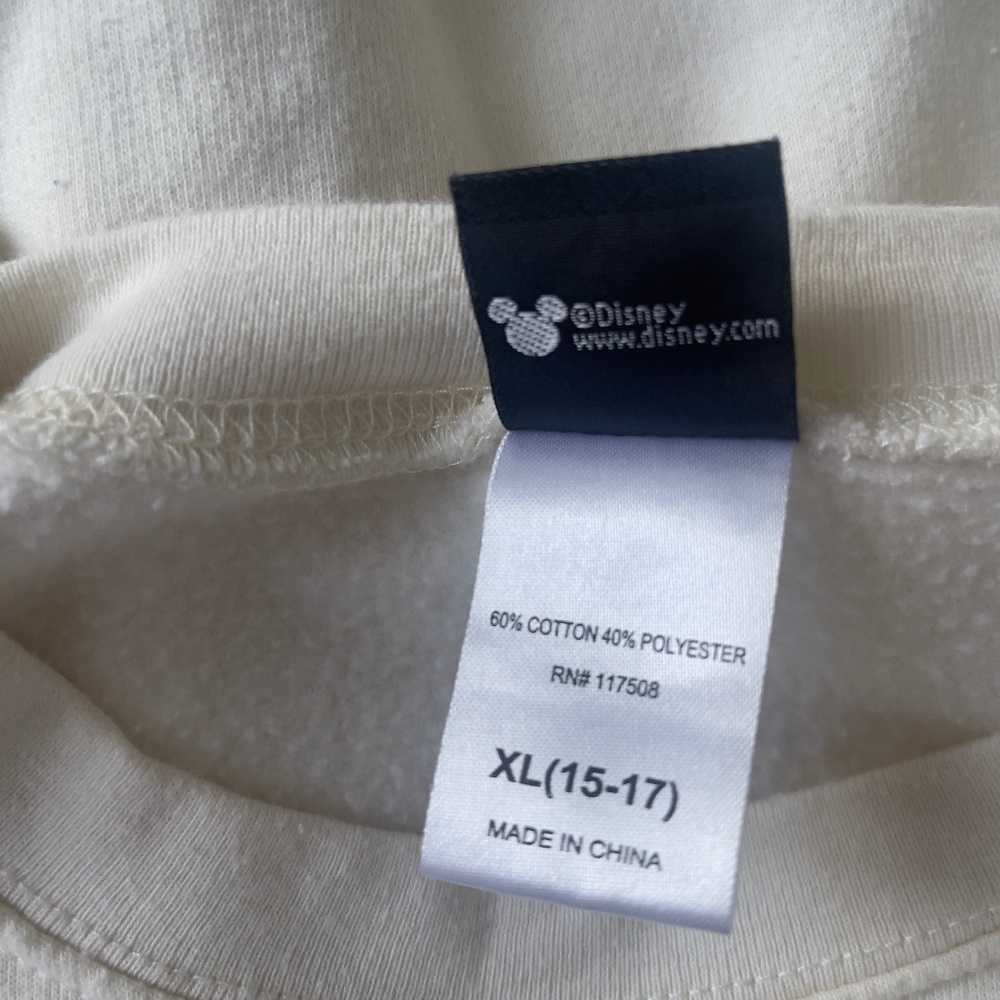 Disney Mickey And Minnie Mouse Sweatshirt Unisex Size XL(15-17) Cream Disney Top - Picture 2 of 14